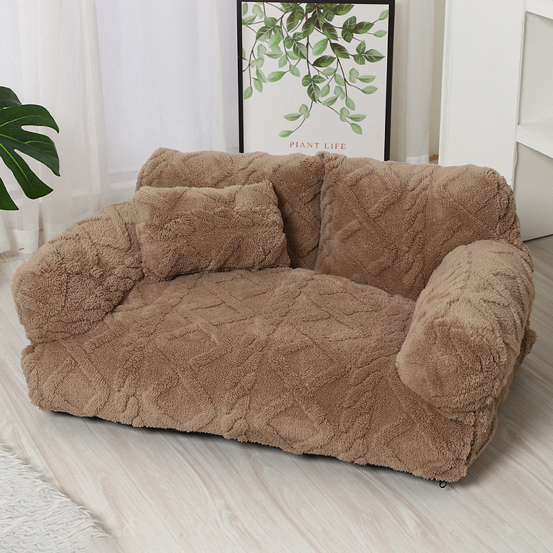 ⏳Limited-time 50% off⏰Plush Calming Pet Sofa Bed with Removable Cover🐶🐱🛋️