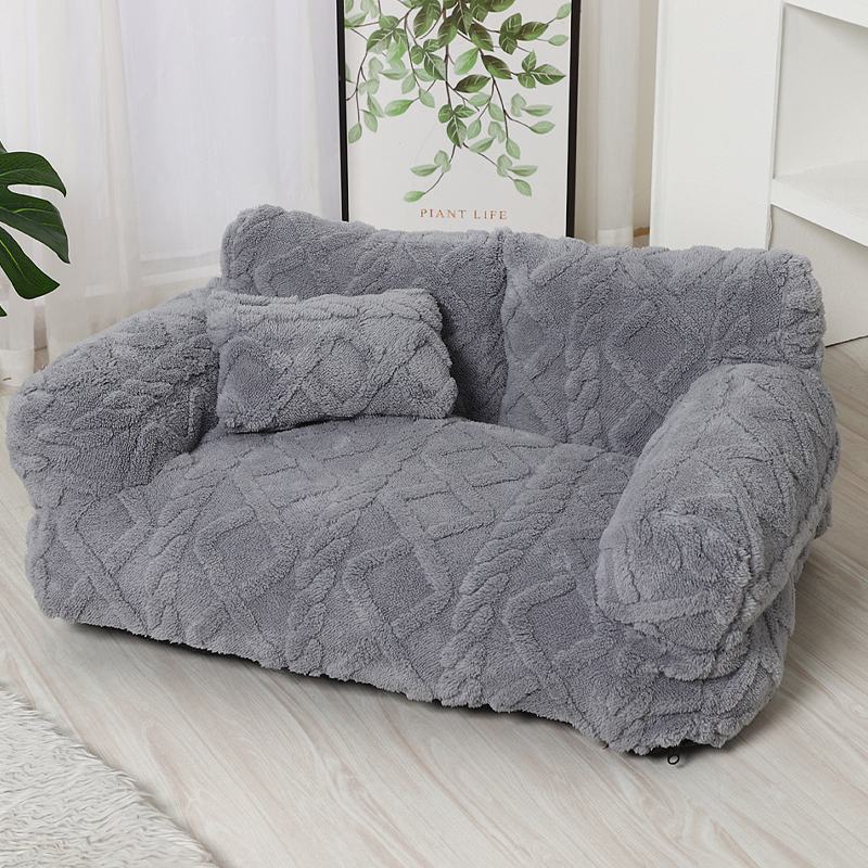 ⏳Limited-time 50% off⏰Plush Calming Pet Sofa Bed with Removable Cover🐶🐱🛋️