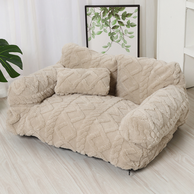 ⏳Limited-time 50% off⏰Plush Calming Pet Sofa Bed with Removable Cover🐶🐱🛋️