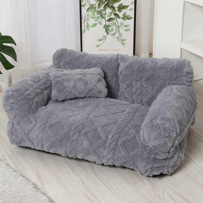 ⏳Limited-time 50% off⏰Plush Calming Pet Sofa Bed with Removable Cover🐶🐱🛋️