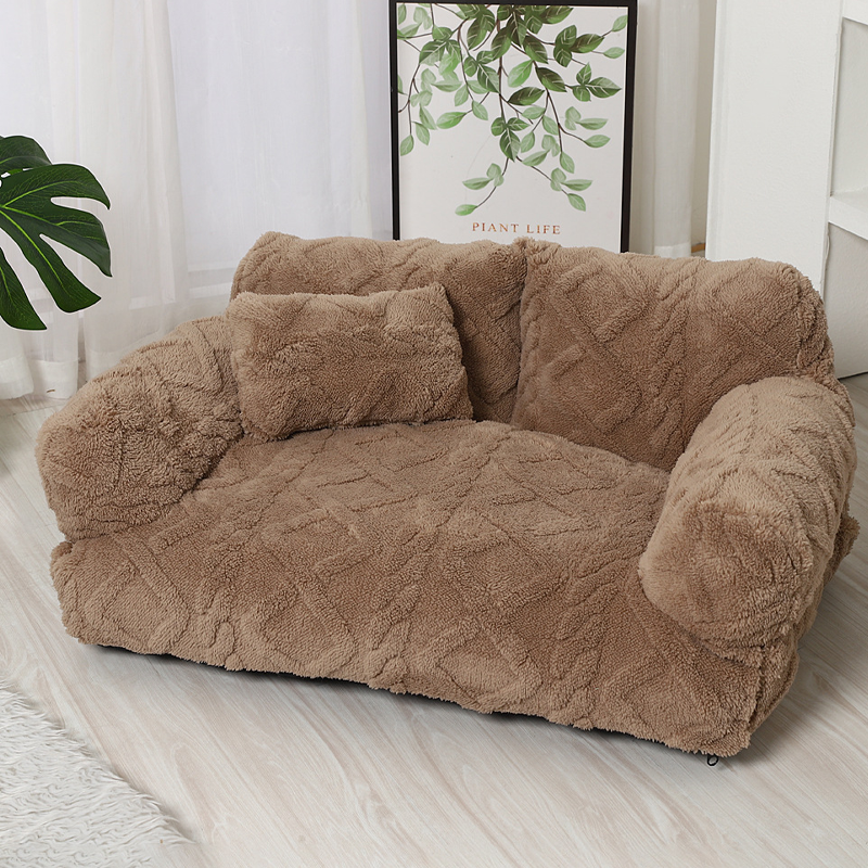 ⏳Limited-time 50% off⏰Plush Calming Pet Sofa Bed with Removable Cover🐶🐱🛋️