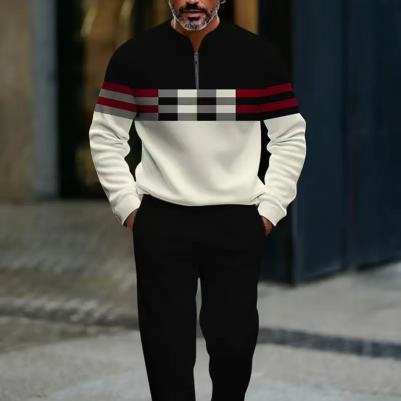 ⏳Limited-time 50% off⏰Men's Graphic Print Pullover & Pants Set – Street Style, Comfort Fit & Casual Look 👕👖