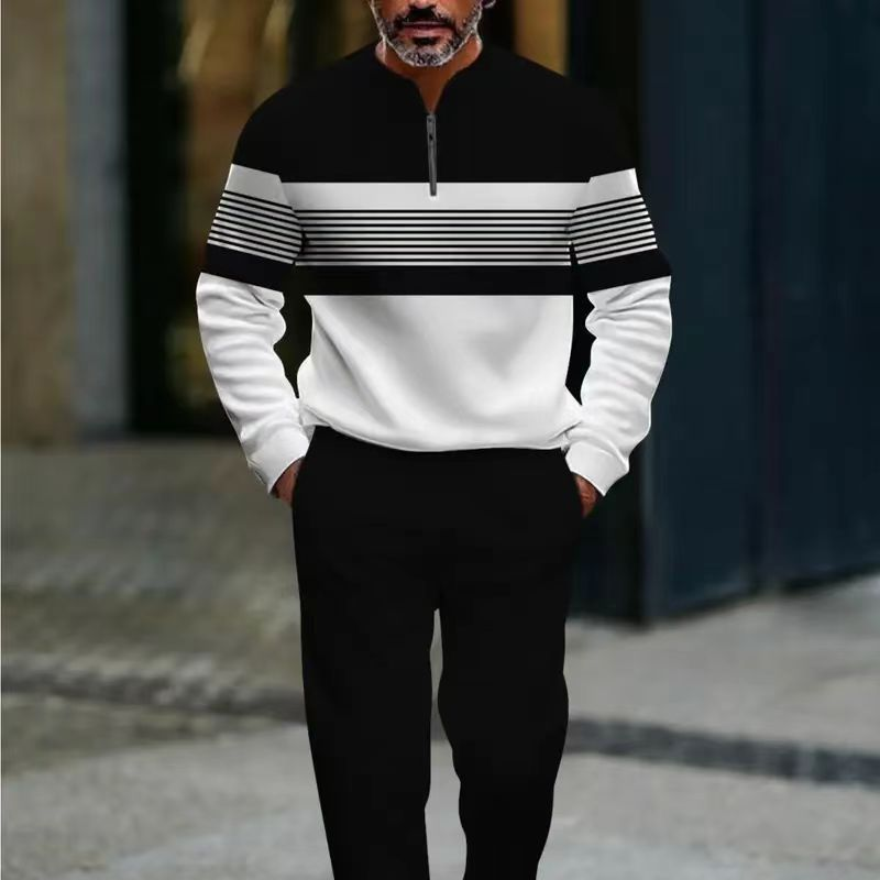 ⏳Limited-time 50% off⏰Men's Graphic Print Pullover & Pants Set – Street Style, Comfort Fit & Casual Look 👕👖