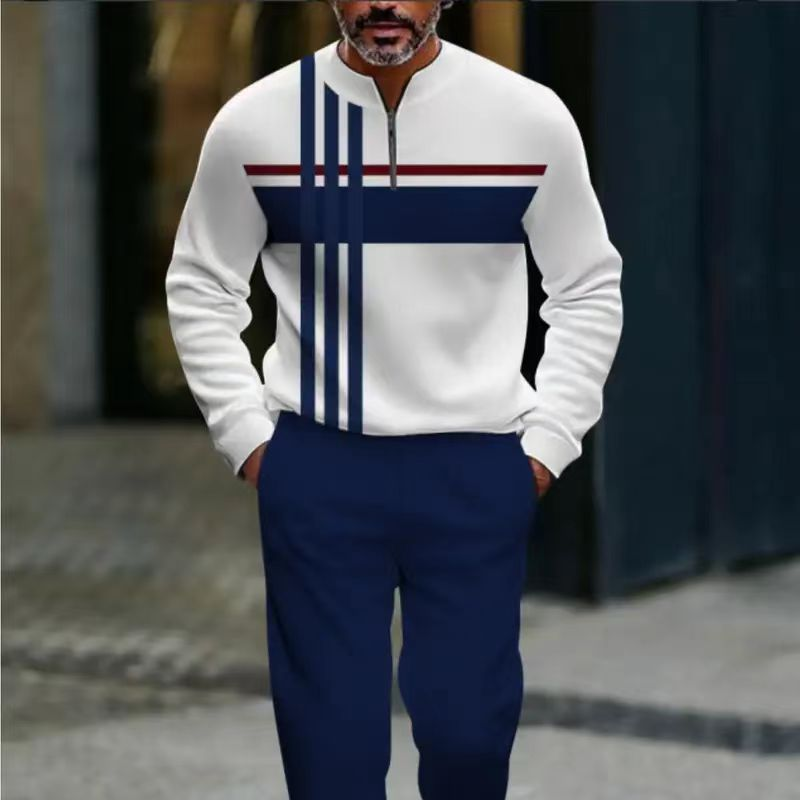 ⏳Limited-time 50% off⏰Men's Graphic Print Pullover & Pants Set – Street Style, Comfort Fit & Casual Look 👕👖