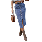 ⏳Limited-time 50% off⏰High-Waist Button-Front Denim Skirt👗