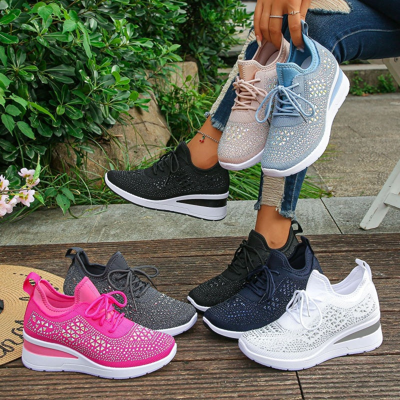 ⏳Limited-time 50% off⏰Rhinestones-Embellished Breathable Mesh Sneakers👟