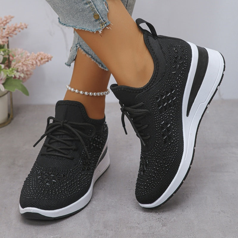 ⏳Limited-time 50% off⏰Rhinestones-Embellished Breathable Mesh Sneakers👟