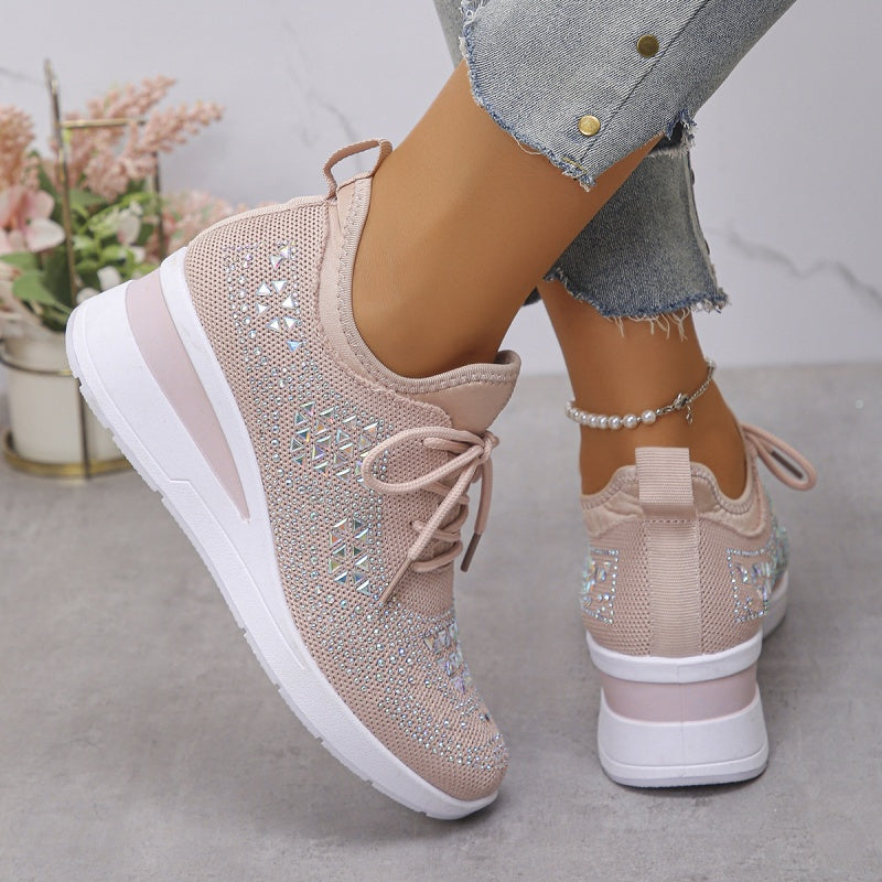 ⏳Limited-time 50% off⏰Rhinestones-Embellished Breathable Mesh Sneakers👟