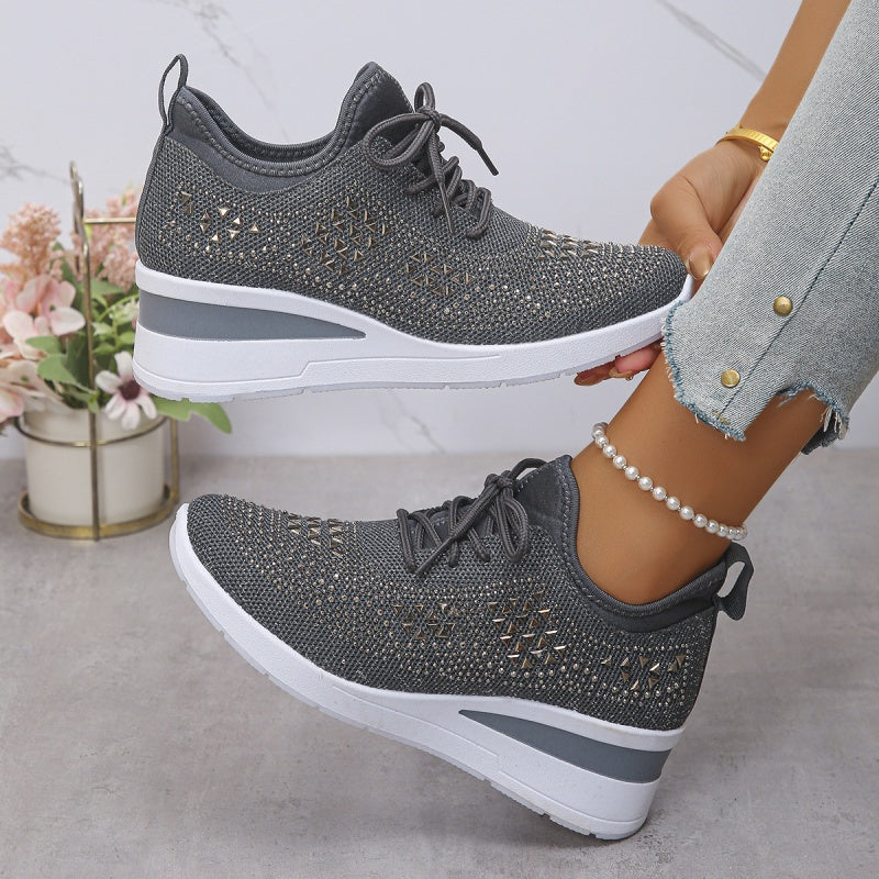 ⏳Limited-time 50% off⏰Rhinestones-Embellished Breathable Mesh Sneakers👟