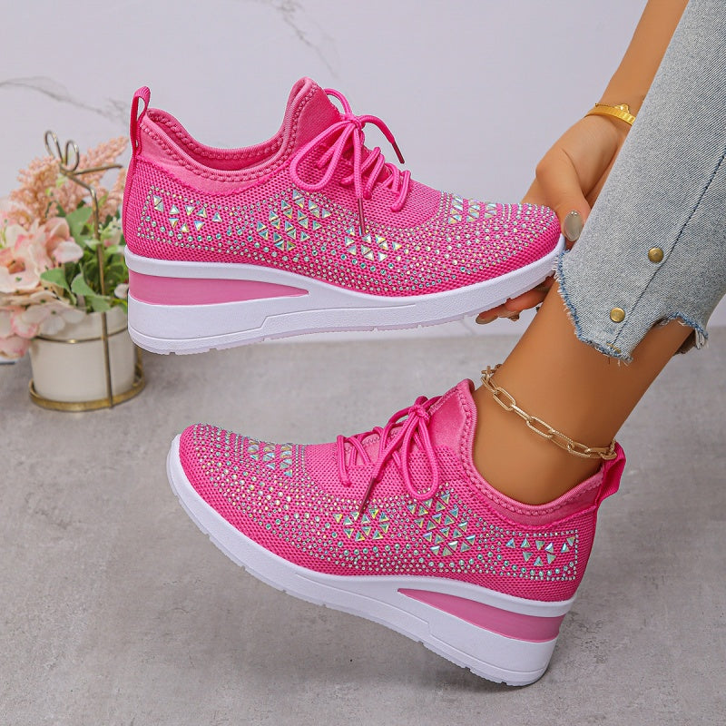 ⏳Limited-time 50% off⏰Rhinestones-Embellished Breathable Mesh Sneakers👟