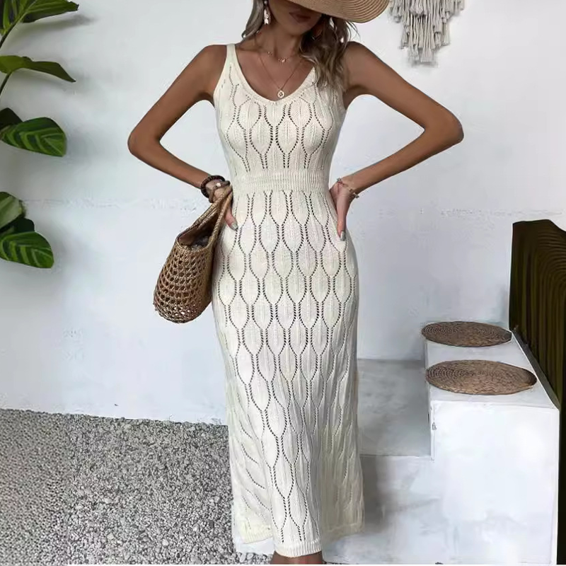 ⏳Limited-time 50% off⏰Elegant V-Neck Pointelle Knit Dress👗