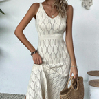 ⏳Limited-time 50% off⏰Elegant V-Neck Pointelle Knit Dress👗