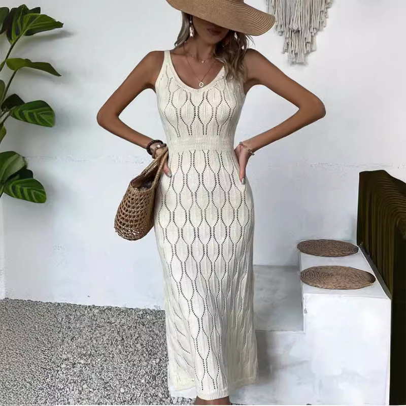 ⏳Limited-time 50% off⏰Elegant V-Neck Pointelle Knit Dress👗