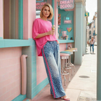 ⏳Limited-time 50% off⏰Vibrant Pink Top & Bold Leopard Print Pants Set👚👖