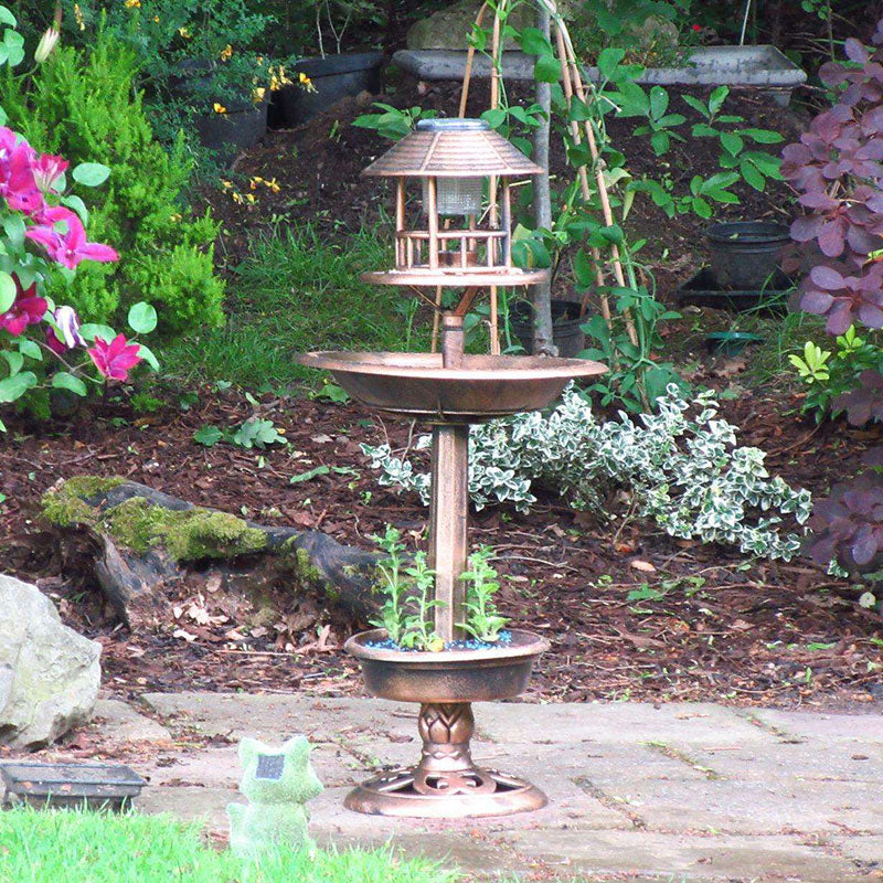 ⏳Limited-time 50% off⏰Solar-Powered Bird Bath & Feeder with Planter🐦🛁
