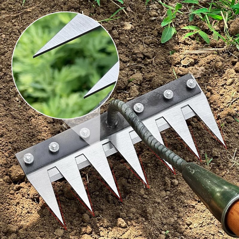 ⏳Limited-time 50% off⏰5/6/7/8 Teeth Carbon Steel Garden Weeding Rake🌱