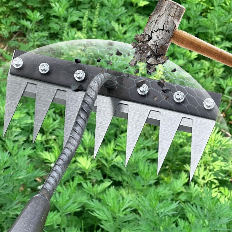 ⏳Limited-time 50% off⏰5/6/7/8 Teeth Carbon Steel Garden Weeding Rake🌱