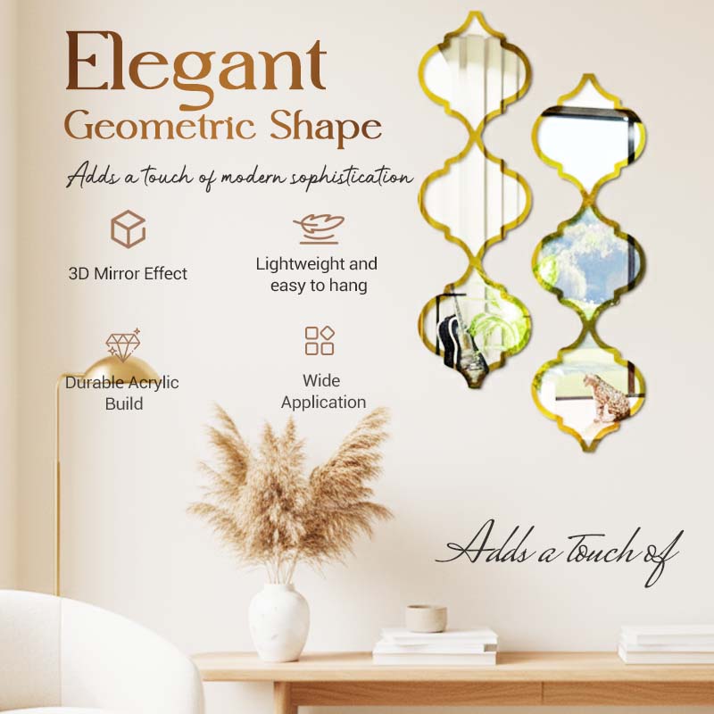 ⏳Limited-time 50% off⏰12PCS 3D Acrylic Mirror Rhombus Wall Stickers🪞