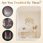 ⏳Limited-time 50% off⏰12PCS 3D Acrylic Mirror Rhombus Wall Stickers🪞
