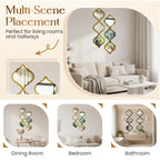 ⏳Limited-time 50% off⏰12PCS 3D Acrylic Mirror Rhombus Wall Stickers🪞