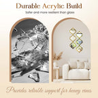 ⏳Limited-time 50% off⏰12PCS 3D Acrylic Mirror Rhombus Wall Stickers🪞